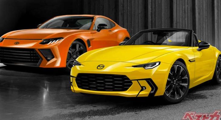 Рендеры новой Toyota GR86 и Mazda Roadster