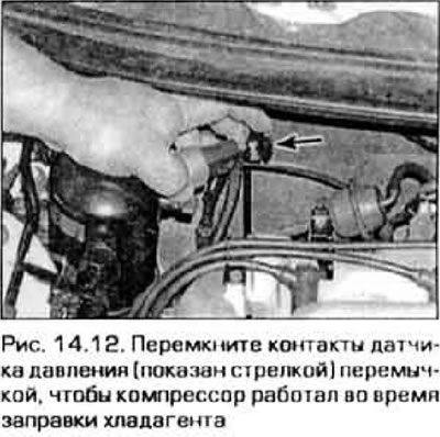 12. Загрејте мотор на нормалну радну температуру и укључите клима уређај. Уверите се да црево…