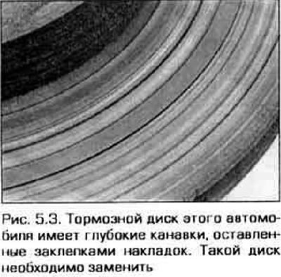 3. Осмотрите поверхность тормозного диска и убедитесь в отсутствии эадиров и других повреждений…