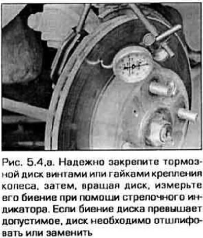 Примечание. Шлифовке диска полезна даже в том случае, когда биение не превышает допустимого…