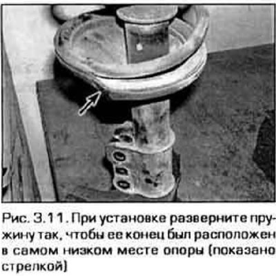 11. Усталюеце спружыну на ніжнюю талерку так, каб канец спружыны патрапіў у ўступ талеркі (малюнак…