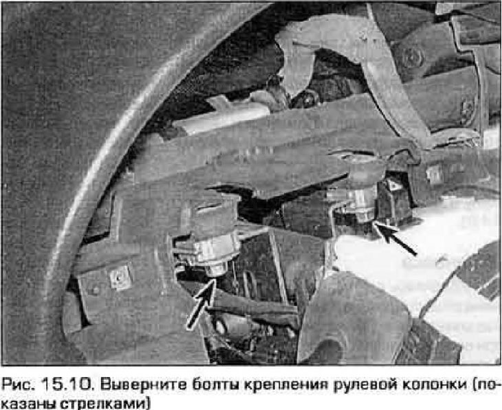 10. Вывярніце ніты мацавання кранштэйна рулявога вала, усталяванага ў верхняй частцы рулявой…