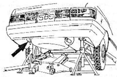 Рис. 7. Подставные козлы в задней части автомобиля (одинаково для 2-х колесного и 4-х колесного…