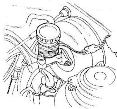 Рис. 8. Вид на вмонтированный ресивер для главного тормозного цилиндра