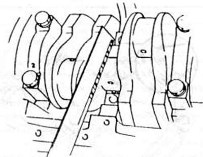Рис. 98. Измерение с помощью шаблона прижатого по ширине провода «Plastigage».