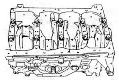 Рис.102. Все стрелки на верхней части крышки подшипника коленчатого вала должны быть направлены в…