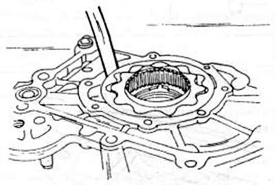 Рис. 117. Измерение зазора между наружной шестерней насоса и отверстием насоса у дизельного…