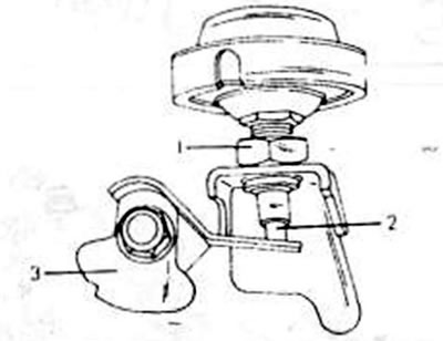 Рис.141. К установке амортизатора дроссельной заслонки 1. Контргайка; 2. Толкатель клапана; 3.…