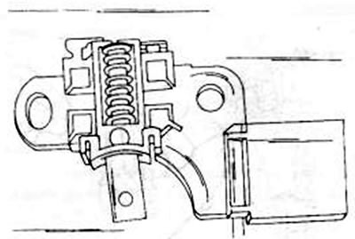Рис.247. Угольные щетки припаиваются в указанных местах.