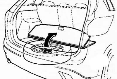 1. Адкрыйце панэль падлогі багажнага аддзялення.