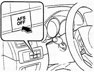 Для того чтобы отключить систему бокового освещения, нажмите на выключатель «AFS OFF». При этом на…