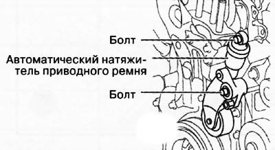 Снятие и установка автоматического натяжителя приводного ремня (Мазда ...