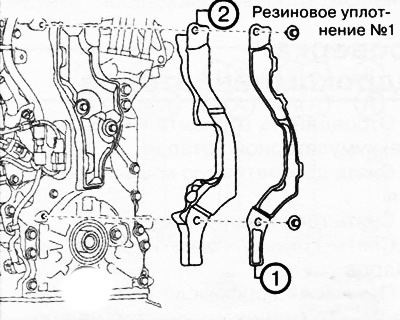 13. Remove soundproofing cover No.1 with rubber seal in the sequence shown in the figure.