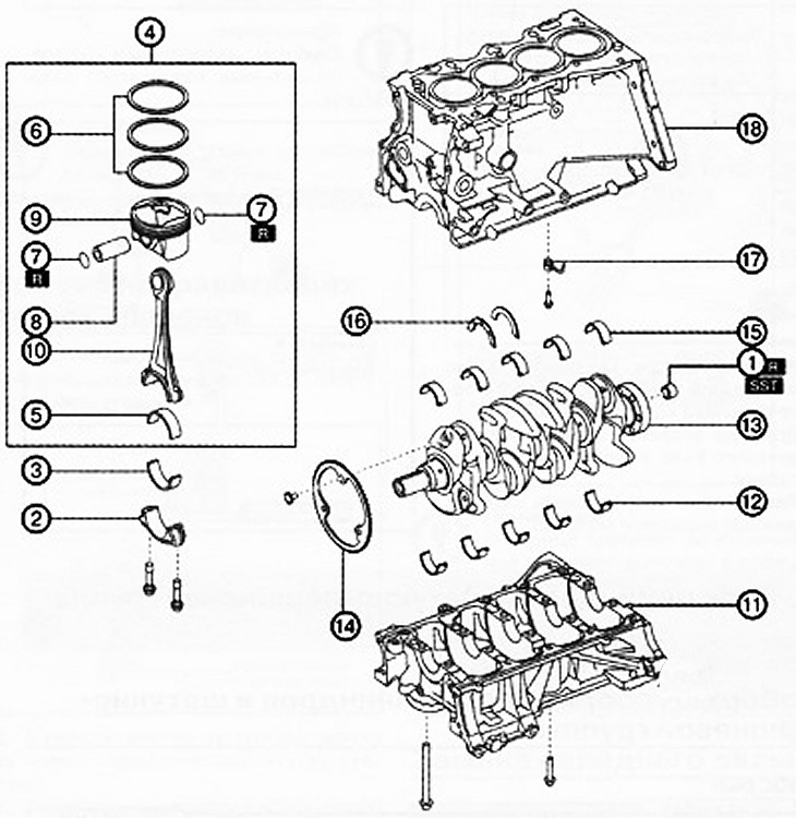 1. Направляющий подшипник (версии с МКП).