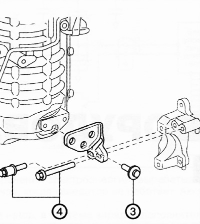 Zamontuj śruby 3 i 4, jak pokazano na rysunku.