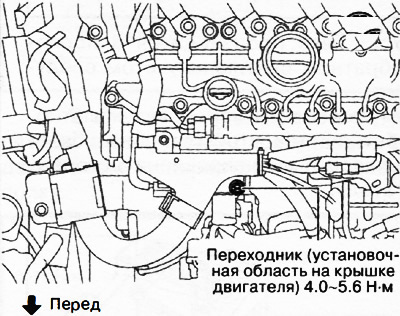 7. Снять показанный на рисунке переходник.