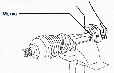 3. Пометить положение наружного кольца относительно вала для правильной сборки в последующем.