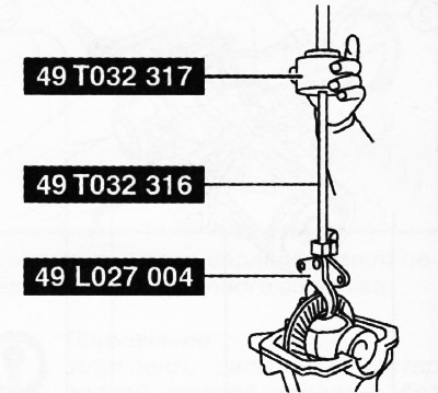 5. Если задний дифференциал в сборе не получается извлечь вручную, использовать для этого…