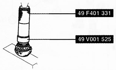10. Притиснути унутрашњи прстен задњег лежаја на осовину зупчаника помоћу одговарајућег трна и…