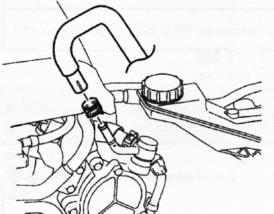 3. Версии с бензиновыми двигателями: с помощью пассатижей разжать хомут и отсоединить вакуумный…