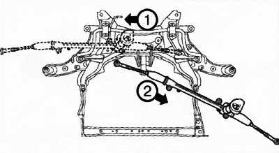 8. Отвернуть болты крепления и, последовательно перемещая рулевой редуктор в направлении стрелок на…