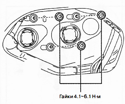7. Отвернуть гайки.