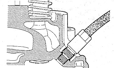 Naskrutkujte vhodný adaptér na stlačený vzduch do otvoru zapaľovacej sviečky.