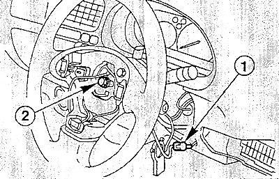 Отсоединить штекер (1) для подушки безопасности.
