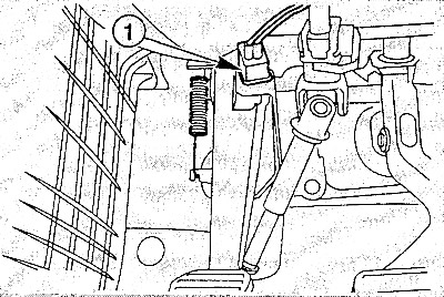 Отсоединить штекер (1) от выключателя сигнала торможения.