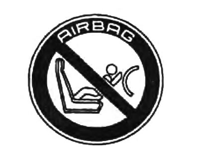 Знак, изображенный на рисунке, прикрепляется на автомобилях, имеющих подушку безопасности для…