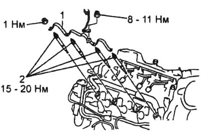 1 - glow plug bus,