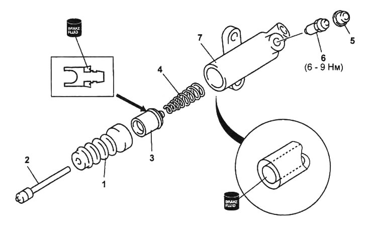 Рабочий цилиндр сцепления.