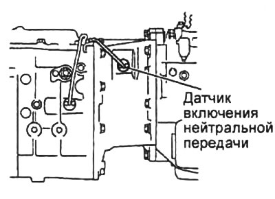 2. Отсоедините разъем датчика включения нейтральной передачи.