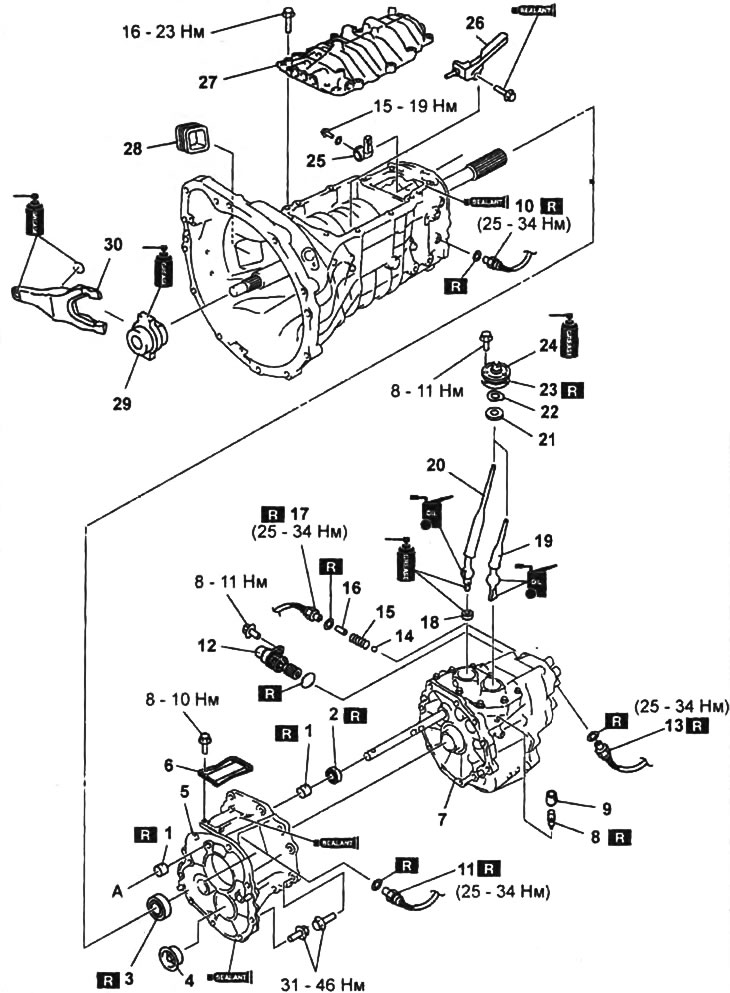 Верхняя крышка и удлинитель картера.