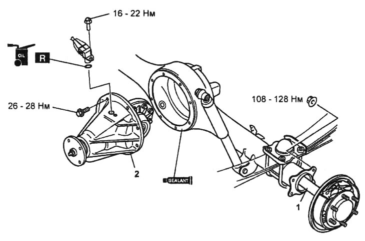 Снятие и установка редуктора заднего моста.