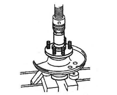 3. Using a press and a special tool, install the hub onto the steering knuckle.