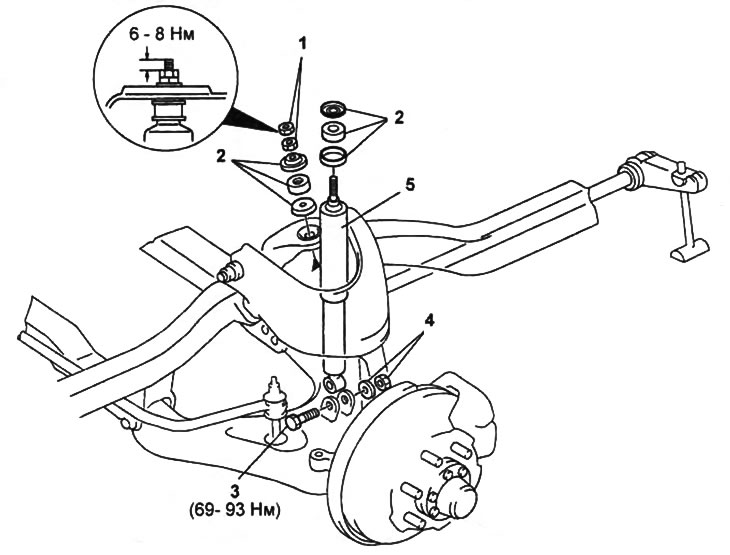 Снятие и установка амортизатора передней подвески.