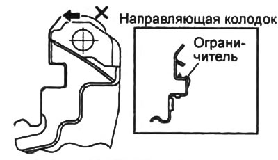 Примечание: не снимайте направляющие тормозных колодок методом, показанным на рисунке. Это приведет…