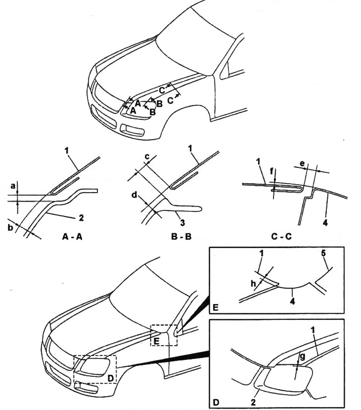 Регулировка капота.