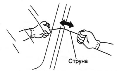 Струна может поранить руки, работайте в перчатках.