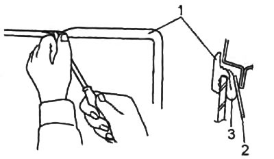 1 - уплотнитель заднего стекла,