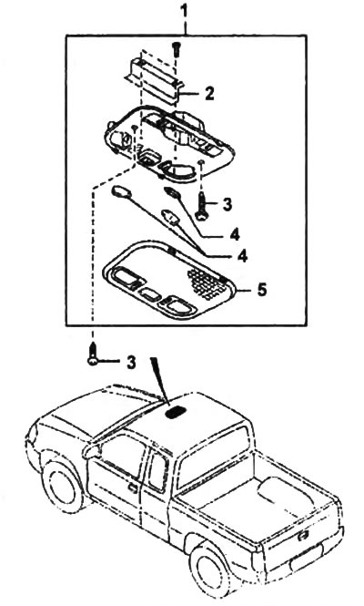 Разборка и сборка лампы освещения салона / местной подсветки.