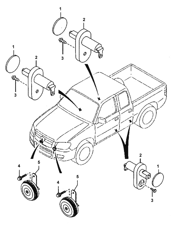 Снятие и установка звукового сигнала и концевых выключателей дверей.