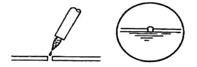 2. Тщательно перемешайте состав для ремонта и при помощи кисти с тонким концом нанесите каплю…