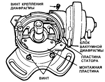 11.17. Монтажная пластина обмотки датчика прикреплена двумя винтами (4-х цилиндровые модели без…