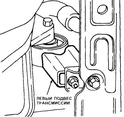 7.31 Снимите левый подвес трансмиссии