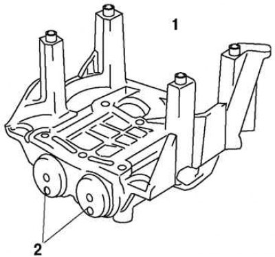 Fig. 2.11. Balancing block: 1 – cassette type balancing unit; 2 – balancing shaft