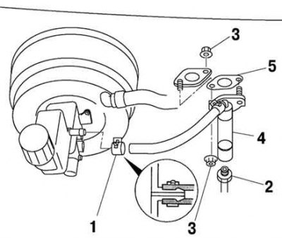 Снятие и установка главного цилиндра привода выключения сцепления ...