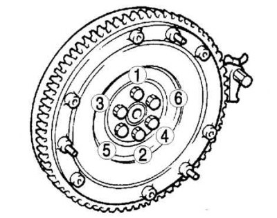 Рис. 3.13. Снятие маховика сцепления