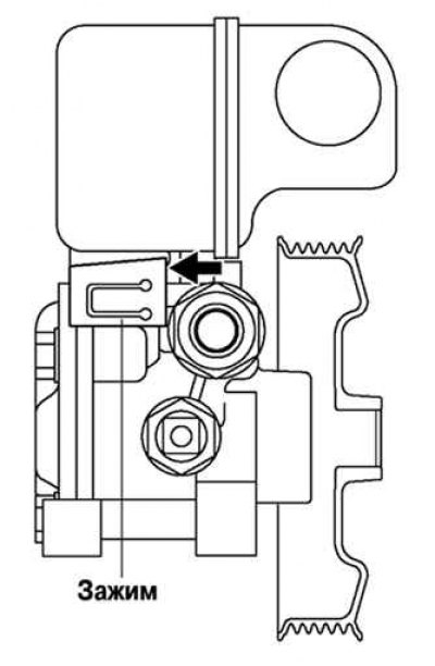 Рис. 5.33. Снятие зажима насоса гидроусилителя
